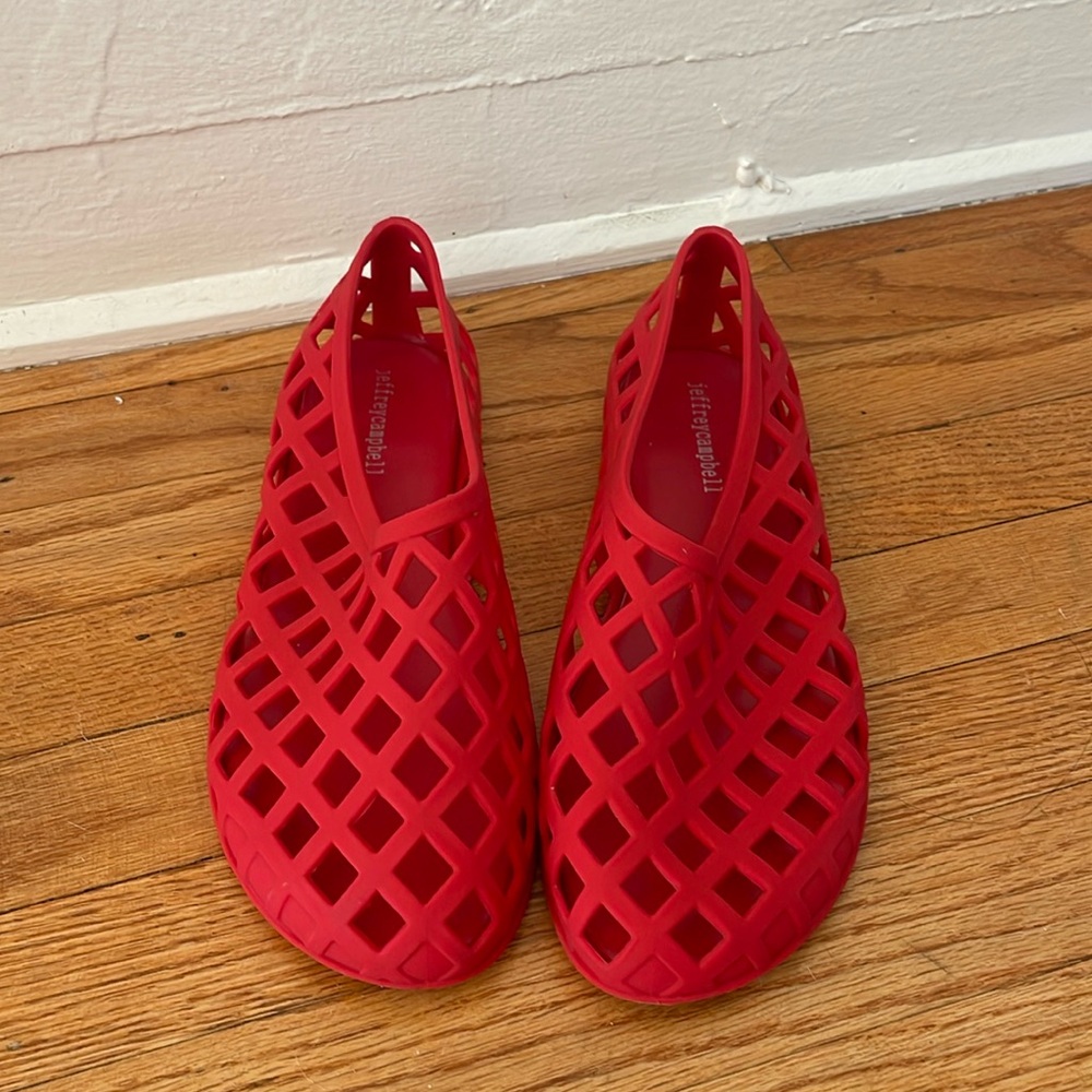 Jeffrey Campbell red jelly shoes